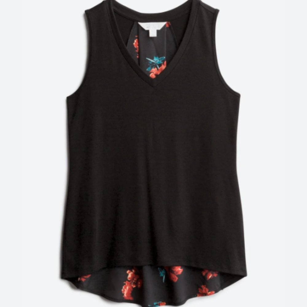MARKET & SPRUCE - Haileah Hi Lo Mixed Media Knit Top